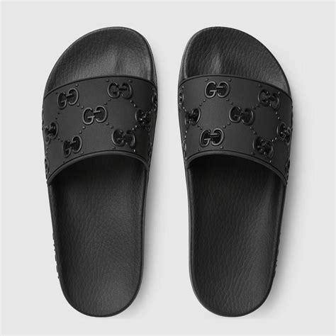 gucci womens black slides|gucci slides nordstrom.